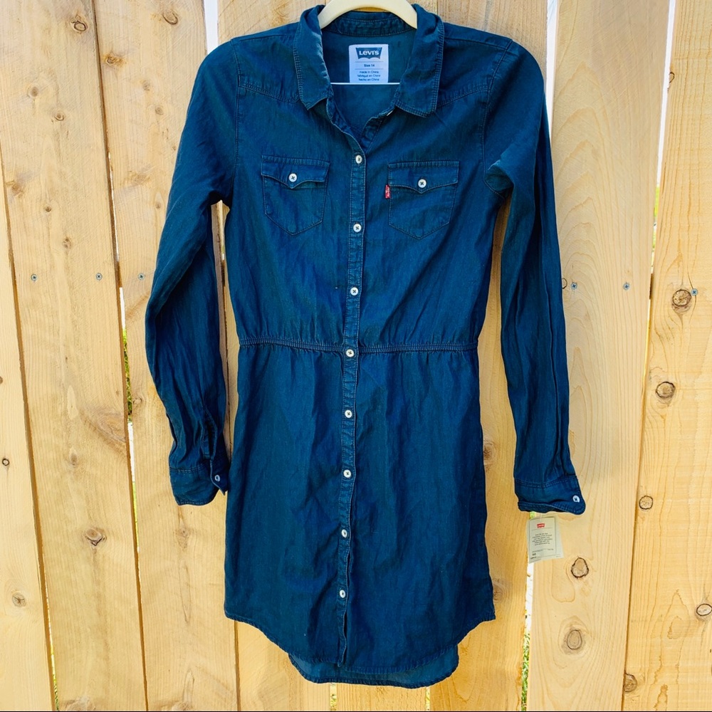 Long sleeved navy blue dress NWT